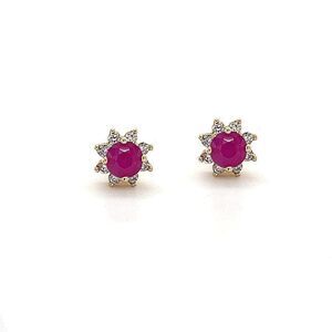 Natural Ruby Diamond Earrings 14k Gold 1.25 TCW Certified $2,290 210748
